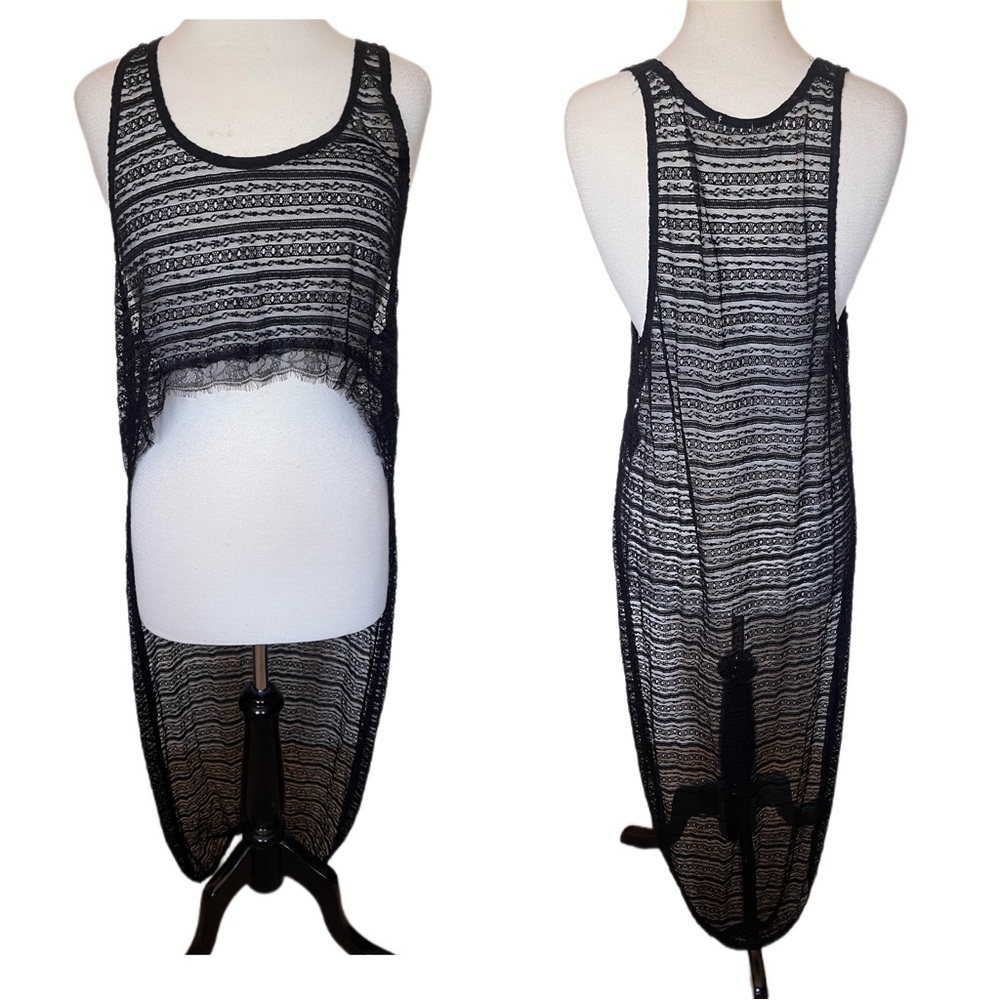 Hi lo lace coverup black